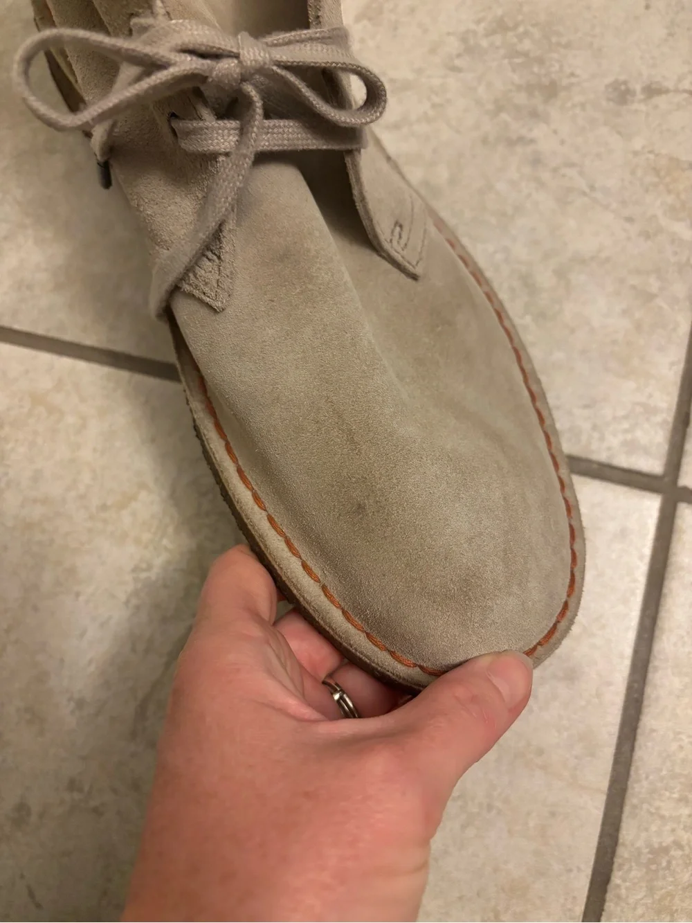 Clarks Taupe Suede Chukka Boots